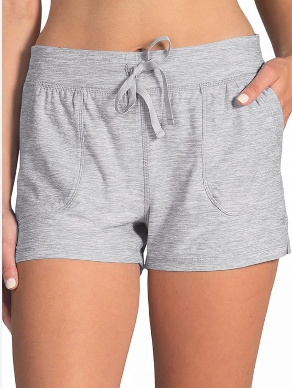 90 Degree By Reflex Lightweight Lounge Shorts - Light Gray Sz Lg